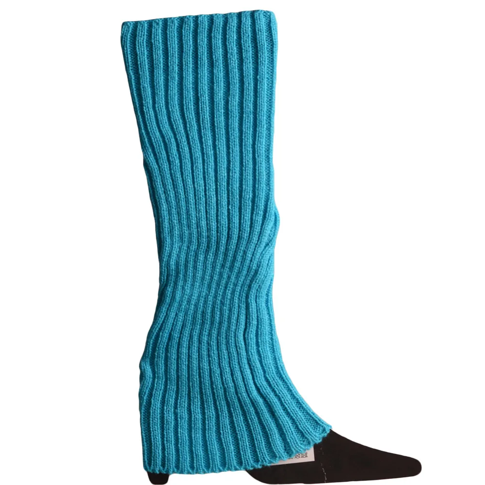 Leg Warmers Women Halloween 80s Neon Colored Knit Ribbed Bright Footless Socks Punk Black Knee High Gothic Hip-hop Rock