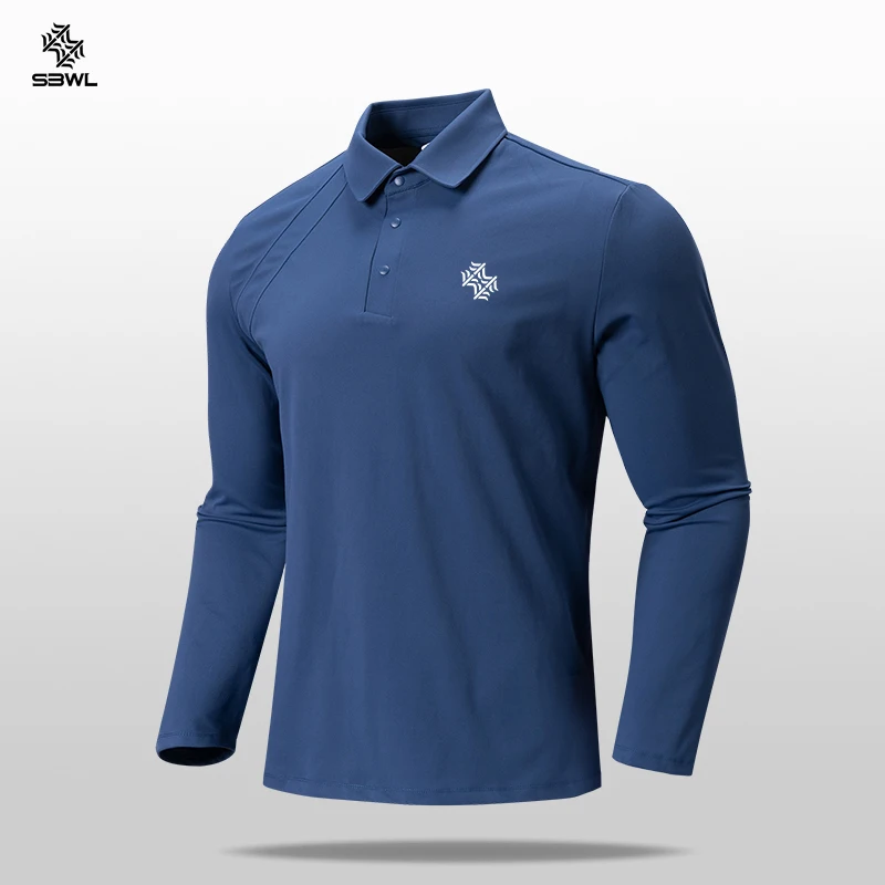 Golf Outdoor Sports Long Sleeve Stand Collar T-shirt Running Fitness Breathable Base Shirt Tops Autumn Winter