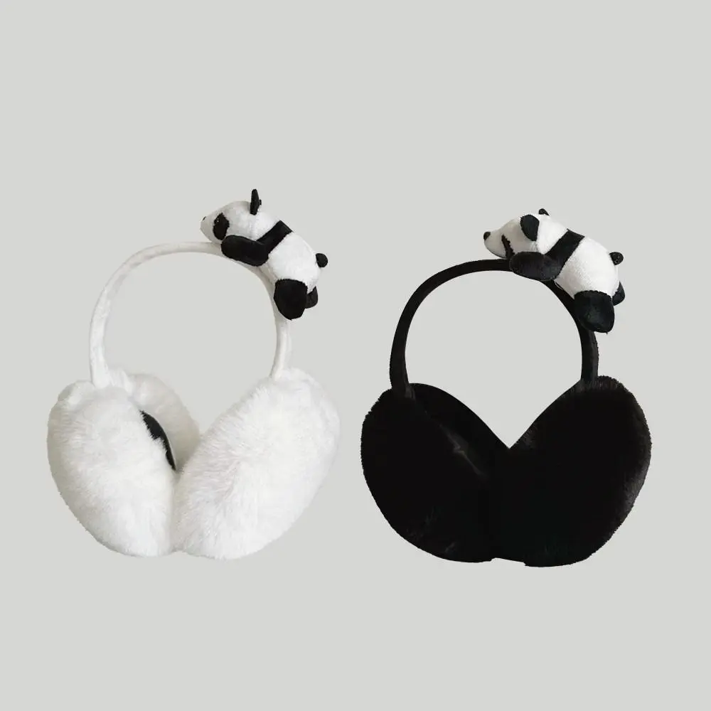 Soft Plush Ear Warmer New Cold Protection Windproof Ear Cover Folding Panda Shape Warm Earmuffs Women
