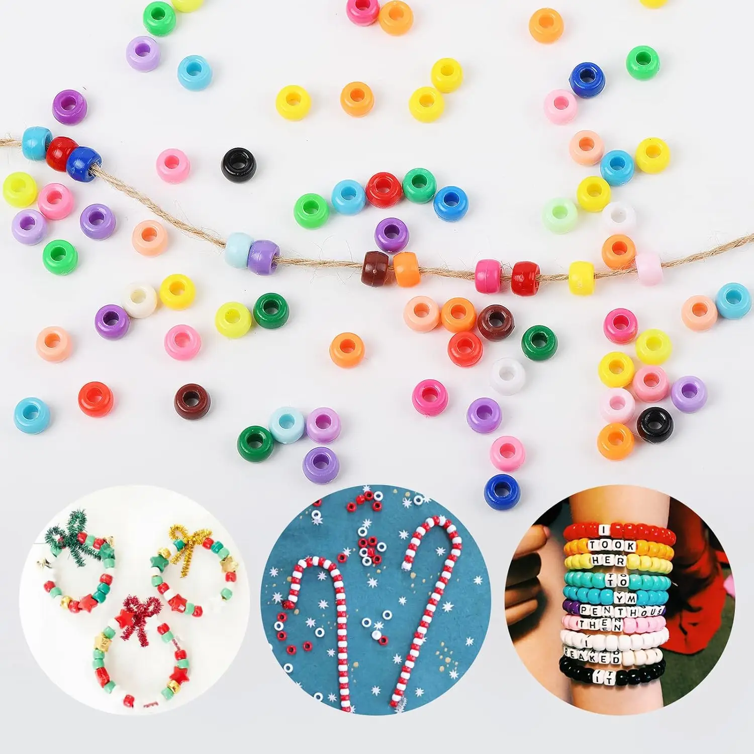 500 Cuentas Triangulares Transparentes Multicolor - Manualidades, Pulseras Y Decoración