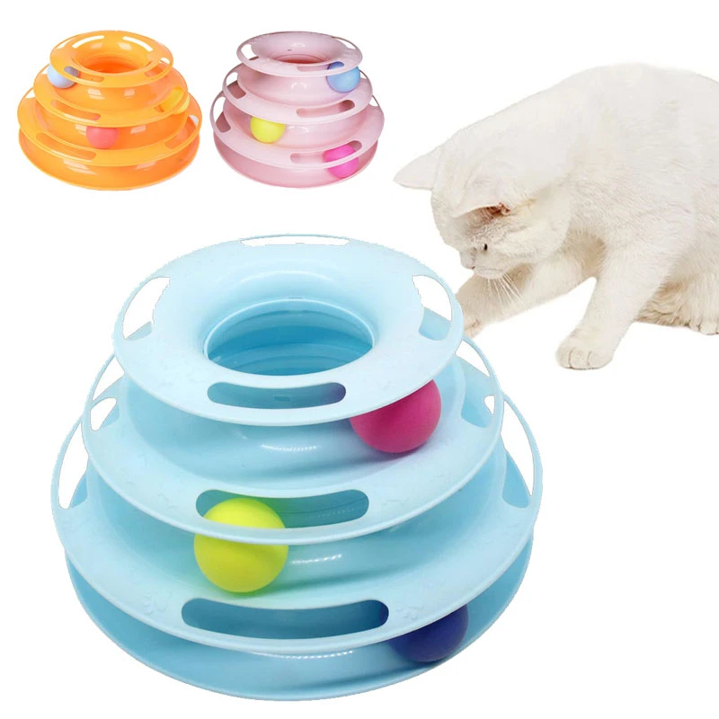 Interactive Cats Toy Tower Tracks Self Playing Cat Toys Tower Turntable