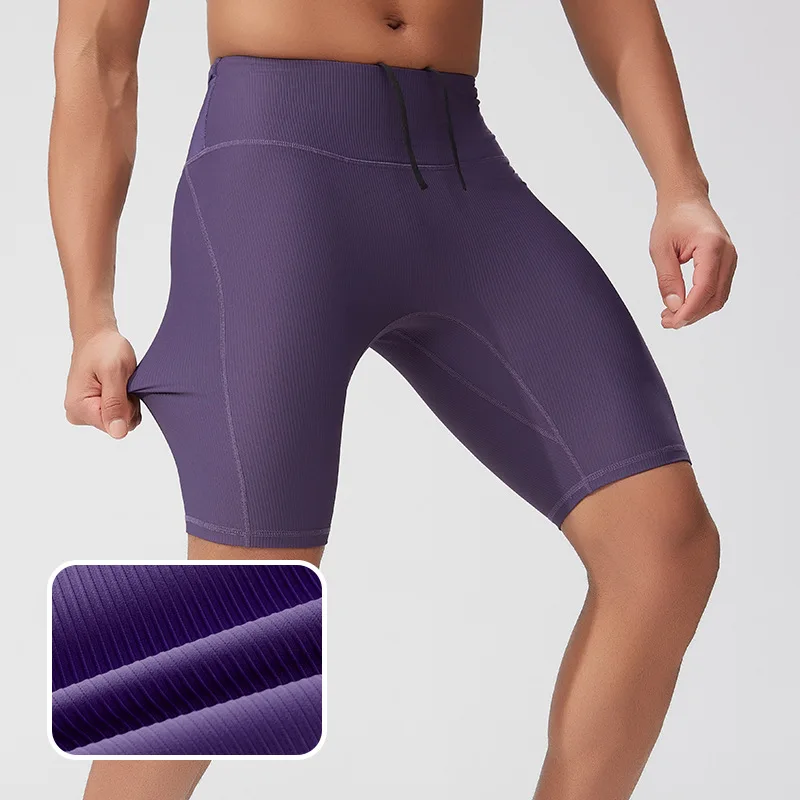 Mens Quick Dry Compression Running Shorts High Waist Workout Bottoms with Mesh Back Multi-Pockets Fitness Traing Tights (S-2XL)