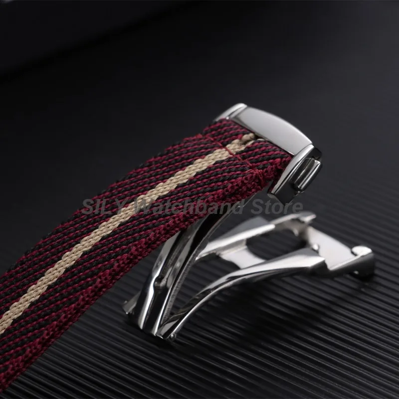 Woven Nylon Canvas Quick Release Watch Band with Folding Buckle
