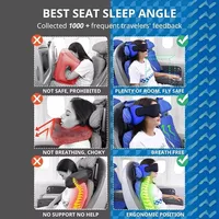 Modal cotton zero pressure blackout 3D sleep eye mask neck pillow, blackout breathable travel neck pillow with eye mask 2