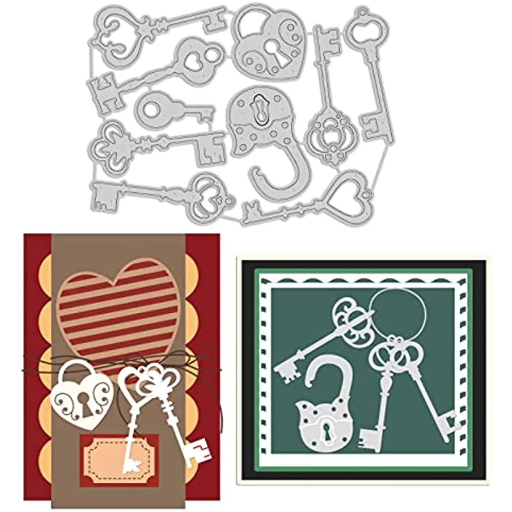 

Vintage Keys Embossing Template Locks Carbon Steel Die Cuts Keys Die Cut for Scrapbooking Card DIY Craft Decoration
