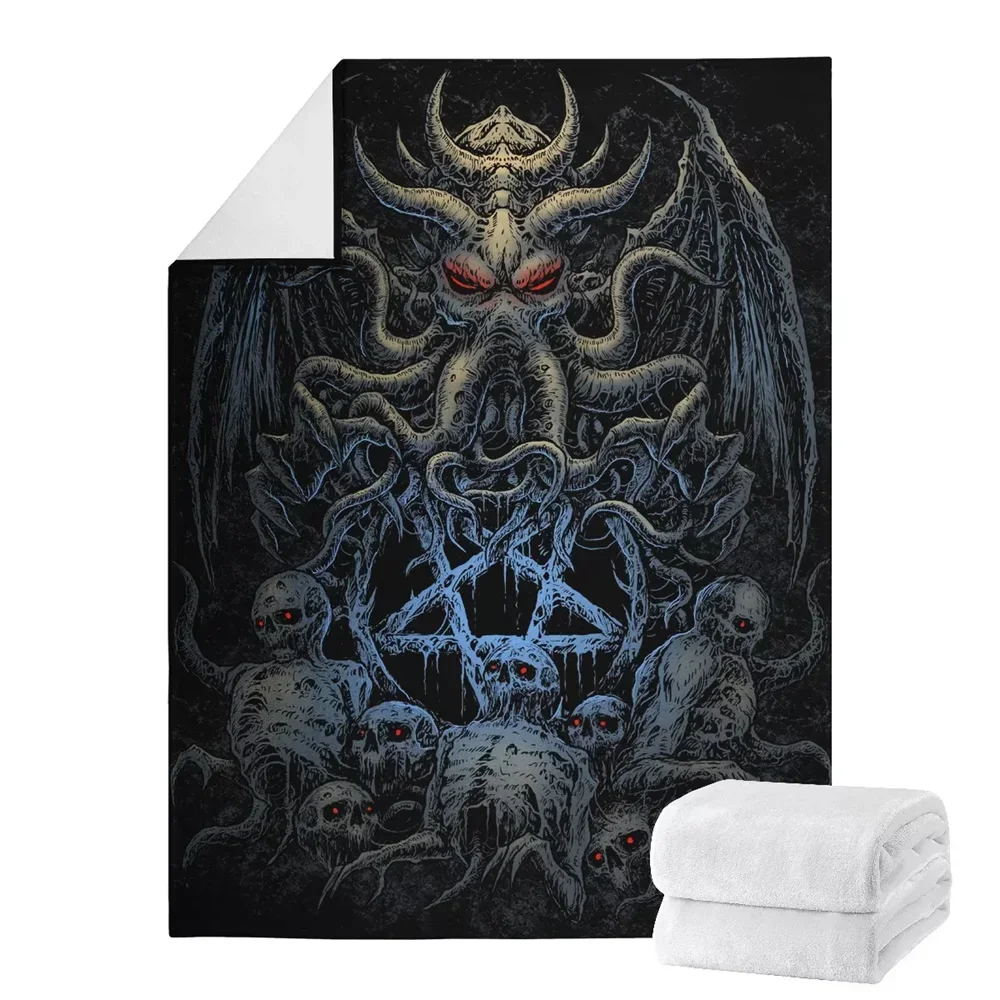 Gothic Punk Style Plush Throw Blanket for Bedroom Death Skull Printed Throw Blankets Special Halloween Gifts for Teenager Adluts 5