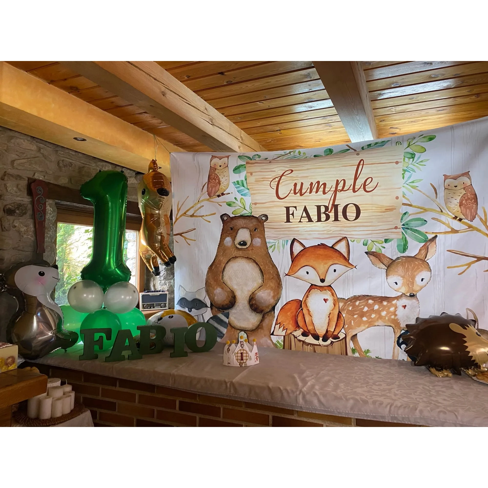 Custom Birthday Jungle Backdrop Personalized Poster Photo Backdrop for Children Party