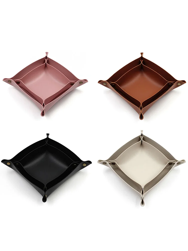 Description Picture 2 of itemLeather Tray, Small Catchall Tray, Foldable Jewelry Travel Organizer, Suitable for Travel, Storage, Nightstand, Home or Office