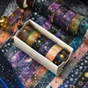 6Pcs Or 12Pcs Starry Sky Washi Tapes Scrapbooking Supplies Foil Decorative Adhesive Tape Washitape Diary Decorating Washi Tape 3