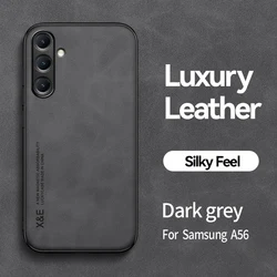Magnetic Suede Leather Shockproof Matte Silicone Case Cover for Galaxy A26 (Dark Grey)