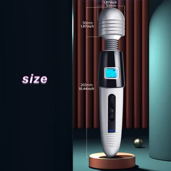 Big Massage Stick 8 Frequency 8 Speeds Stronger Vibrators AV Stick Waterproof USB Rechargeable Adult Sex Products For Women 6