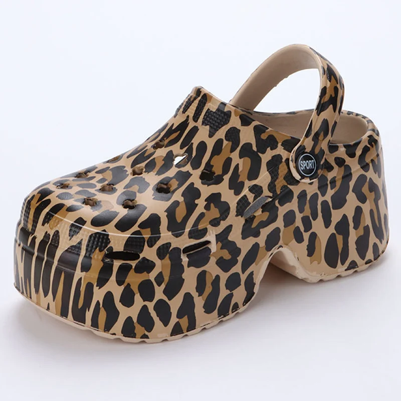 Lucyever Fashion Colorful Chunky Platform Sandals Women Wedge Heels Clogs Slippers Woman Hollow Out Closed Toe Beach Slides