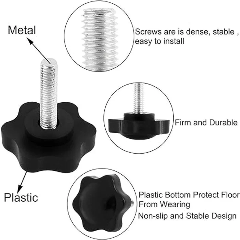 Hex Star Knob Male Thread Clamp Knob Screws 5pcs/10pcs M4/M5/M6/M8/M10 Hand Tighten Release Screws Head diameter 25mm 32mm 38mm