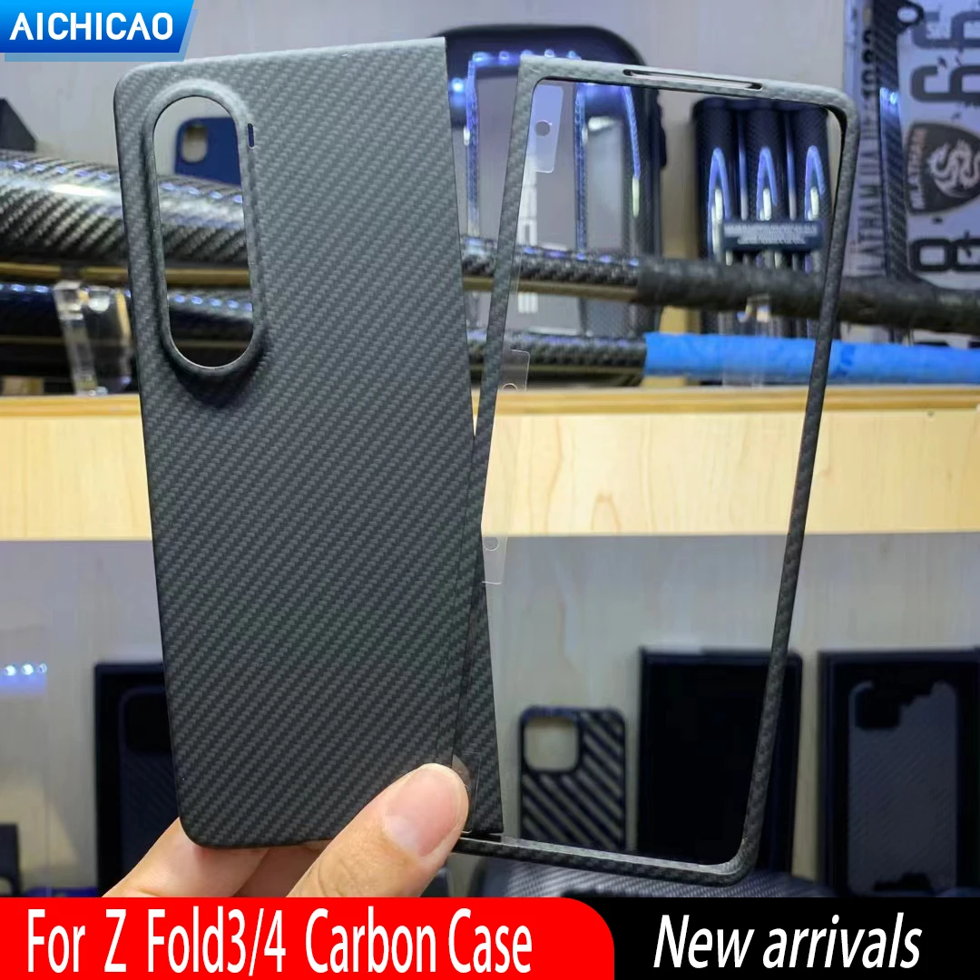 

ACC-Carbon Real Carbon Fiber Case For Samsung Galaxy Z Fold 4 Case Aramid Fiber Ultra-Thin Anti-Drop Z Fold 3 4 Phone Cover