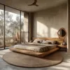 Wabi Sandy Wind Natural Edge 1.8 meters double bed, log wind solid wood bed, hotel homestay villa floor bed 5