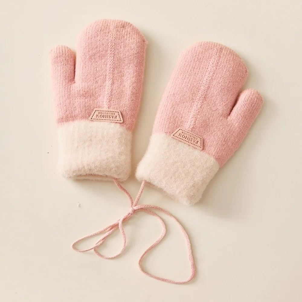 Cute Warm Kids Winter Gloves Coldproof Candy Color Baby Gloves Fleece Soft Children Mittens Toddler