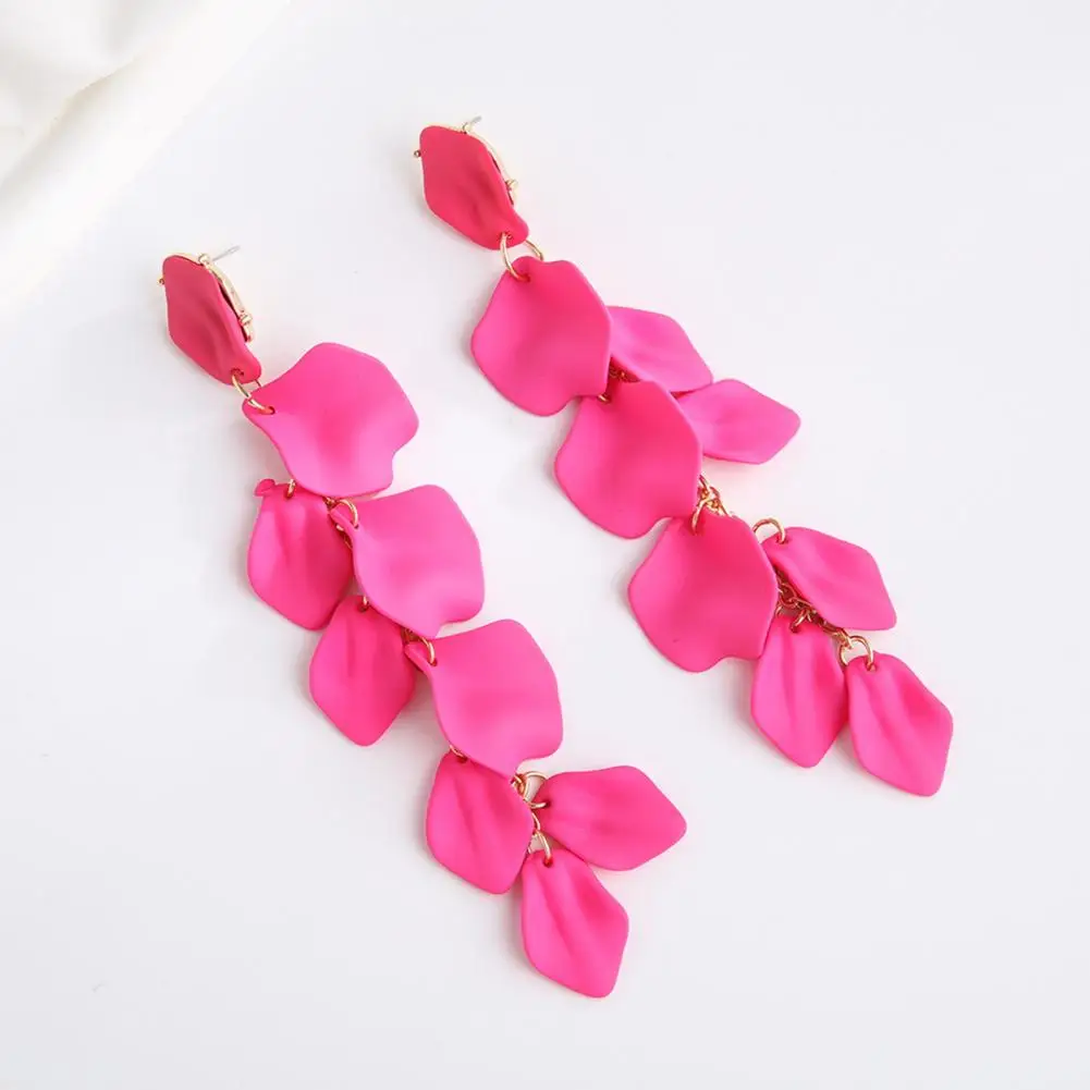 Sophisticated Bohemian Earrings Elegant Petal Earrings for Women Retro Lightweight Jewelry for Prom Cocktail Parties Long Dangle