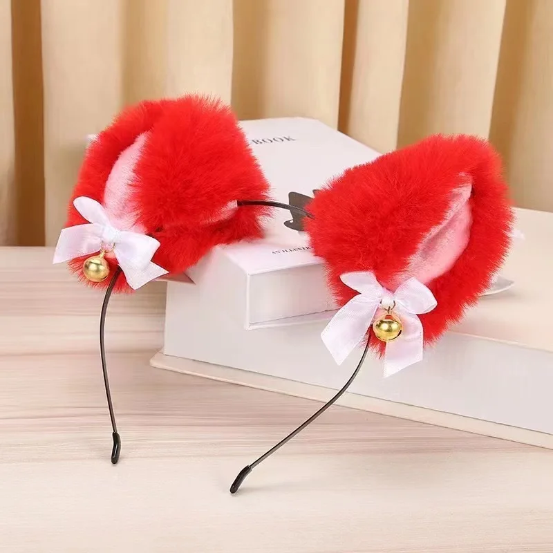 Plush Cute Cat Ears Headbands Fox ears bell headband Hair