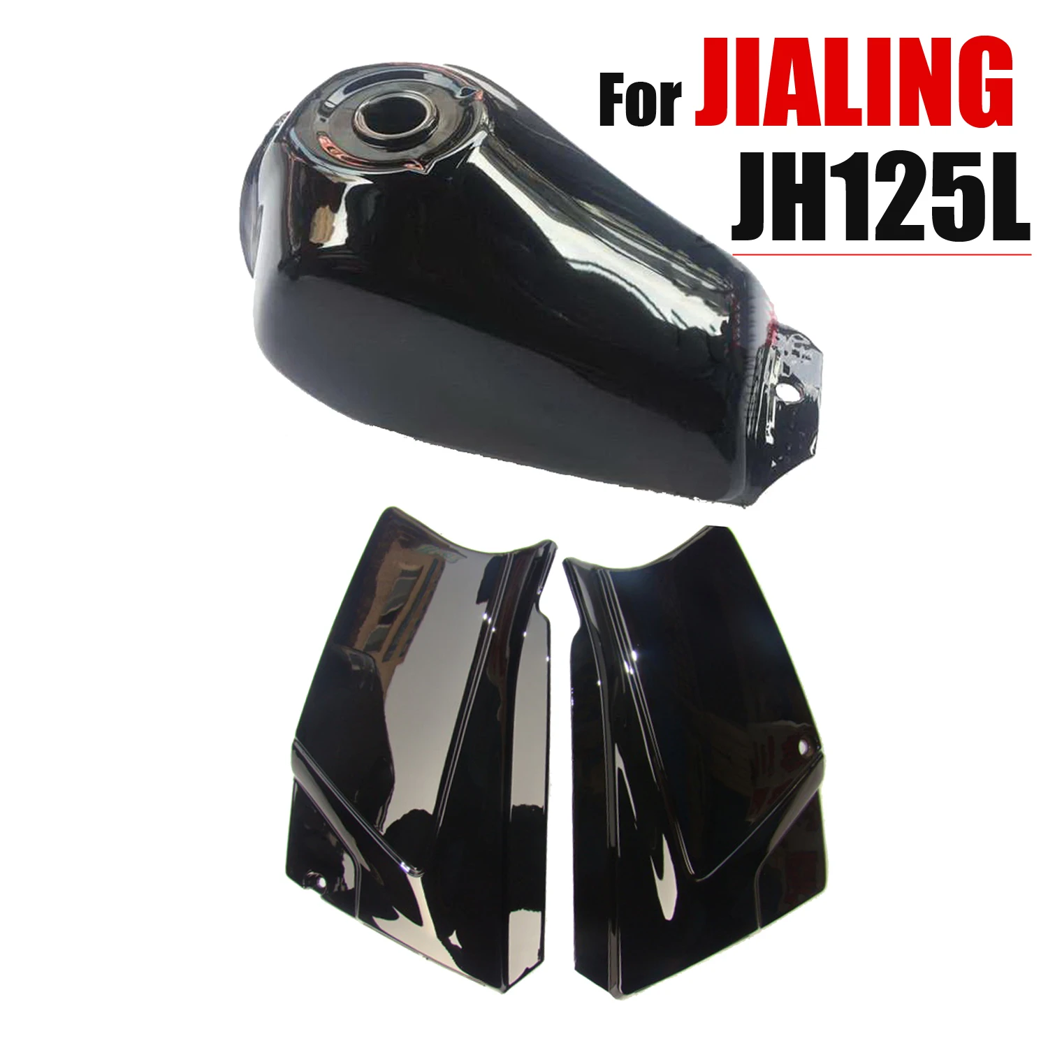 Motorcycle Petro Oil Fuel Tank Assy for Honda JIALING Dirtbike JH125L XL125 Replaced Parts Red Black Metal Box With Side Panels