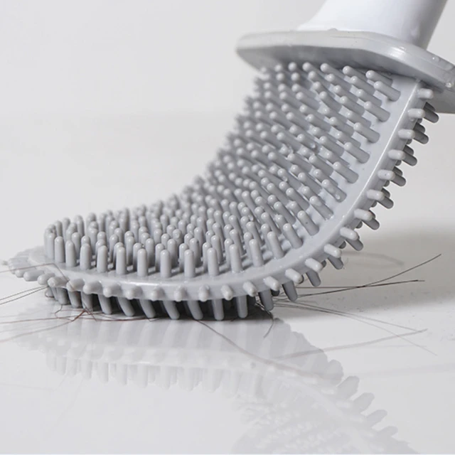 Leválasztható Vízszivárgással Bizonyított Wc -Kefe Alap Szilikon Lapos Fej Rugalmas Puha Sörték Kefe Gyors Szárítással, Könnyű Tisztítással - Image 5