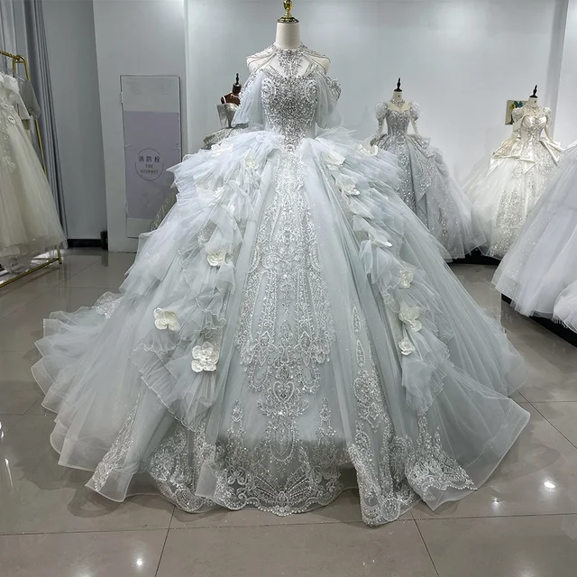 Jancember Exquisite Wedding Dress Halter Appliques Sequins Bridal Gowns Custom Made Ball Gown Women Dresses vestido de novia XS56 3