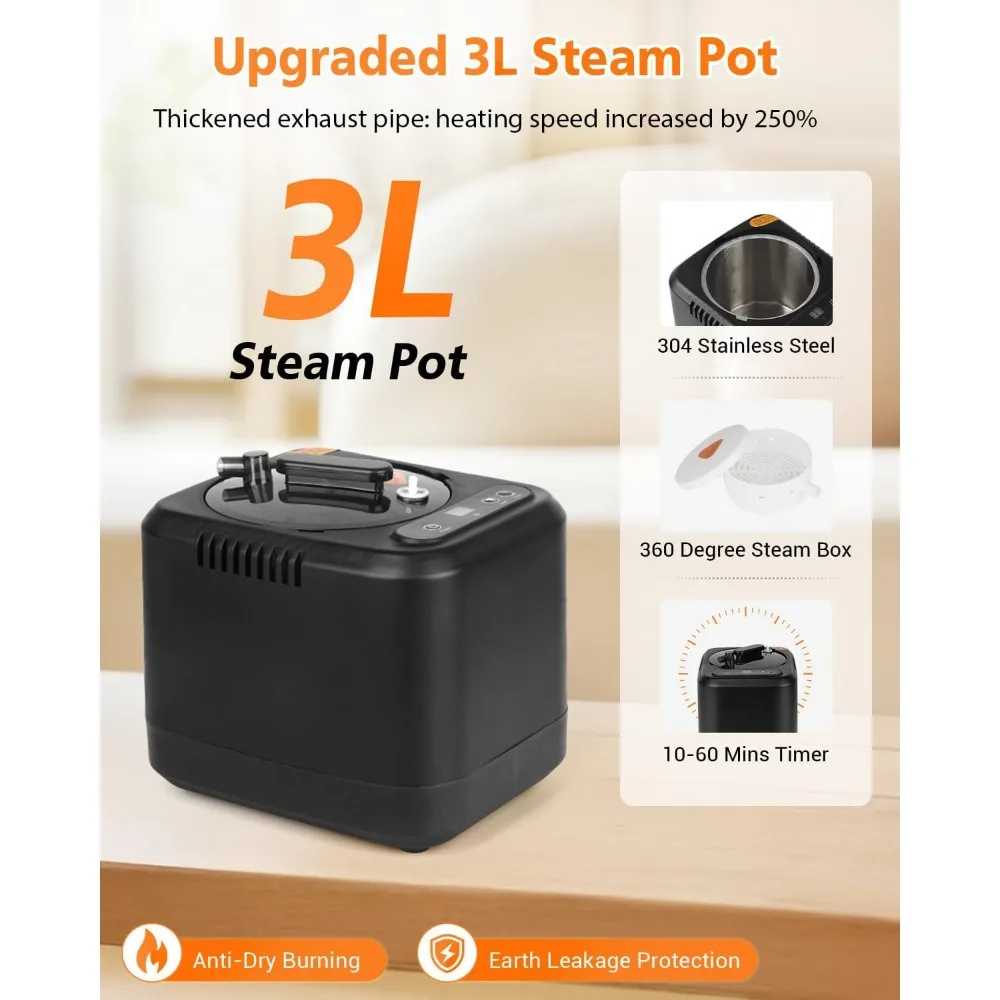 Portable Steam Sauna for Home: Full Body Sauna Box with 3L Steamer, Folding Chair, Home Sauna Tent Even Heating Spa for Women 5