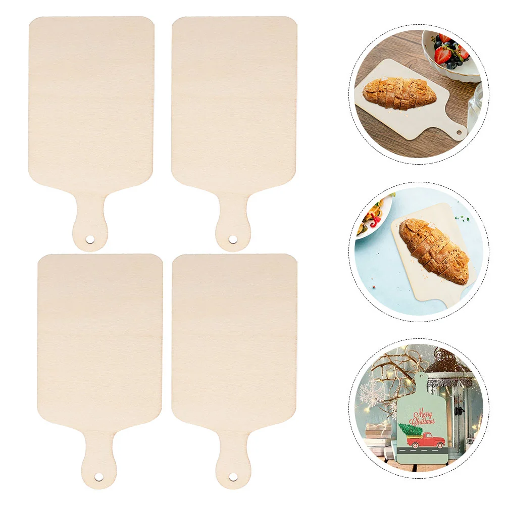 

4 Pcs DIY Wooden Cutting Board Interesting Graffiti Toy Mini Kids Accessory Children Christmas Crafts Household