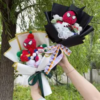 Super Hero Spider-Man Hulk Superman Captain America Plush Dolls Handmade bouquets for Boys Graduation Christmas Birthday Gifts 2