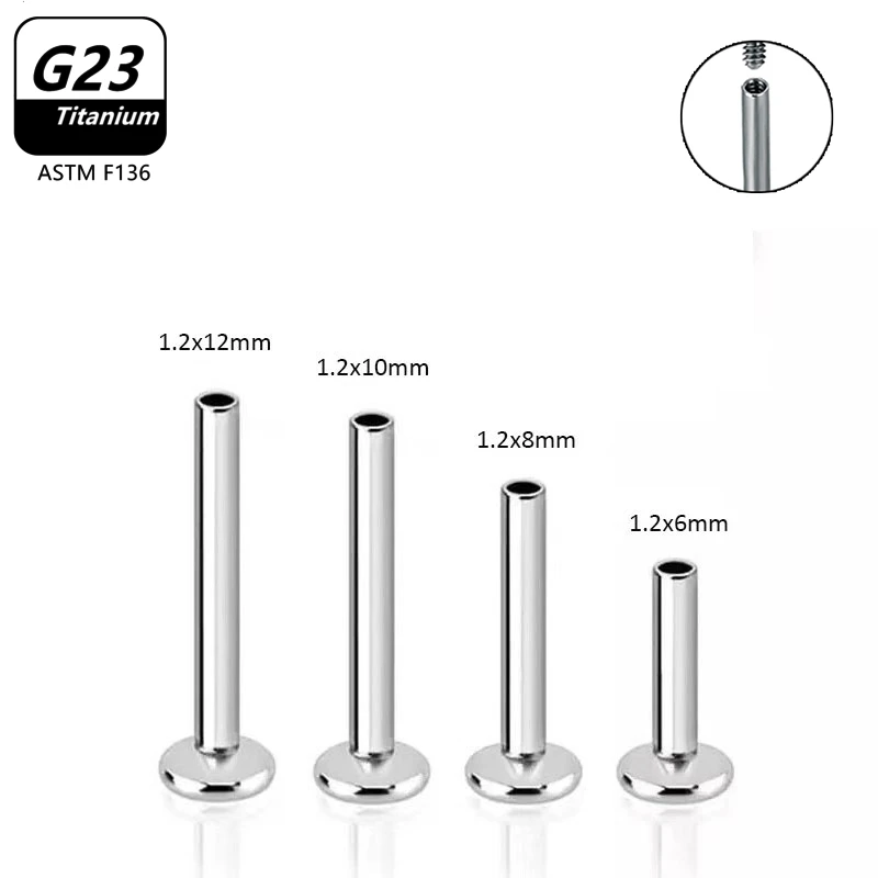 5Pcs ASTM F136 Titanium Earrings Pierc Studs Triangle Labret Stud Helix Ear Cartilage Lip Bar Body Piercing Jewelry Wholesale