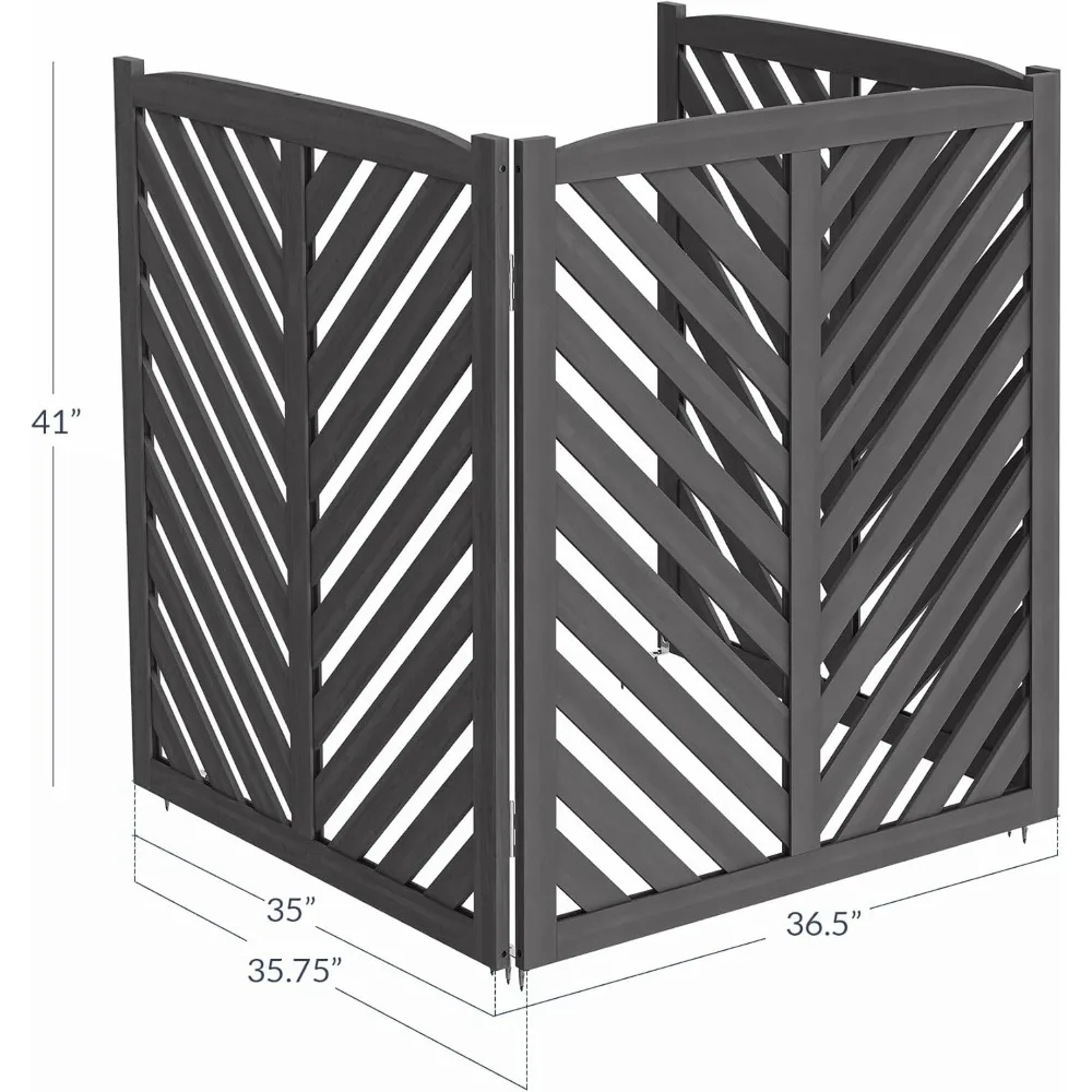 Privacy Air Conditioner Fence 3-Panel Wooden Enclosure - 41" 6