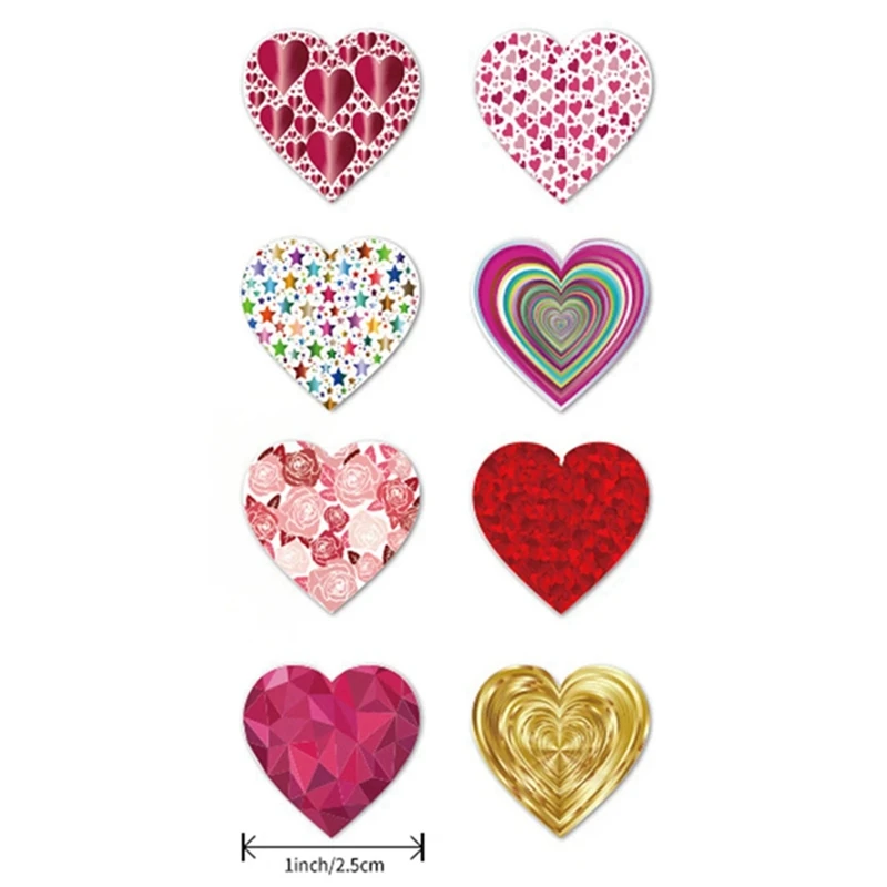 Heart Shape Stickers Valentines Day Wedding Gift Box Bag Decoration Birthday Party