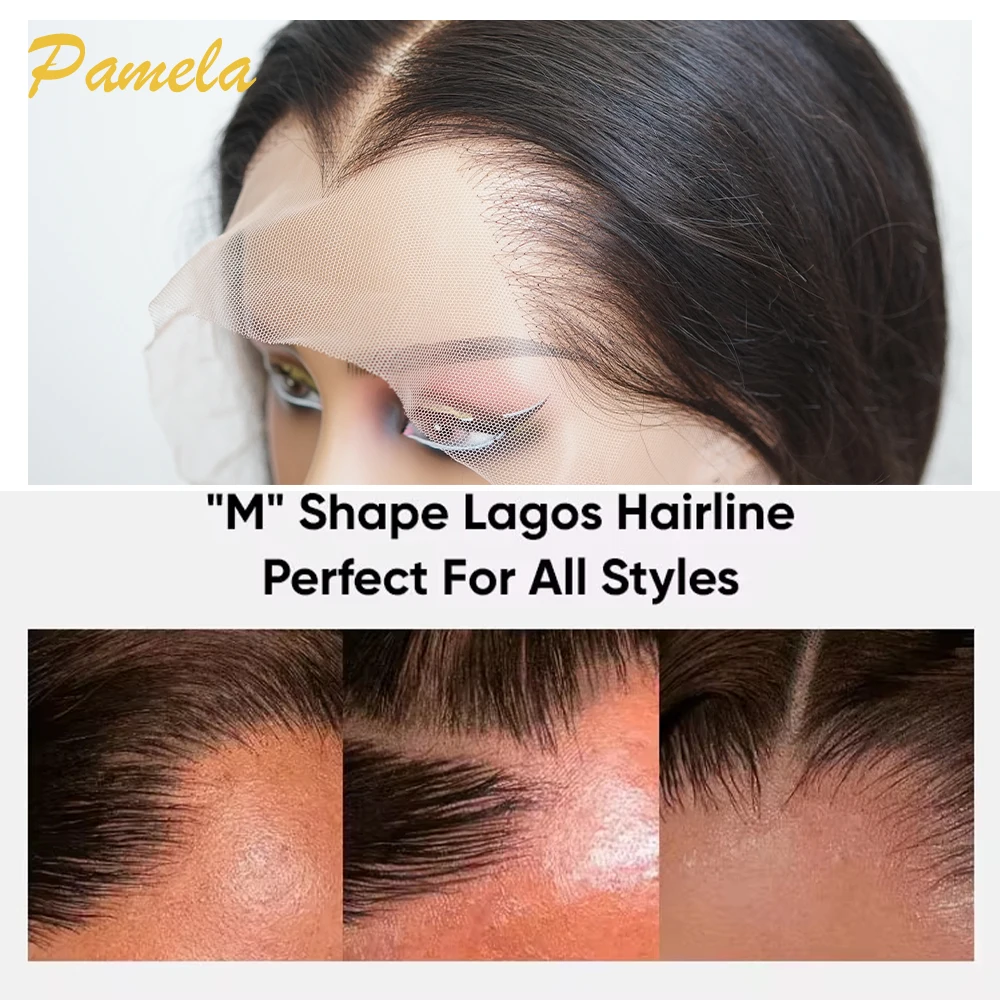 Lagos Hairline Wig 13x4 Invisible Lace Frontal Wig 250 Density Loose Deep Wave Human Hair Glueless Wigs Preplucked Pre-bleached