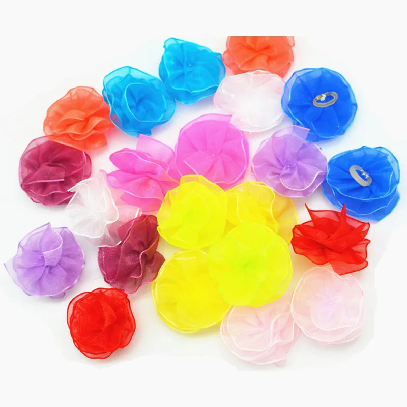 100PC/Lot Candy Colors Dog Hair Bows Princess Gauze Dog Bows Dog Grooming Accessories Pet Supplies 3