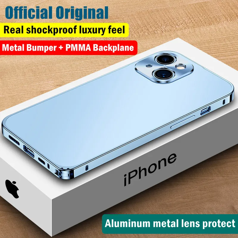

Роскошные чехлы для телефонов с рамкой из нержавеющей стали для iPhone 14 13 Pro Max, противоударный металлический бронированный жесткий чехол из поликарбоната для iPhone 12 Pro Max, чехол