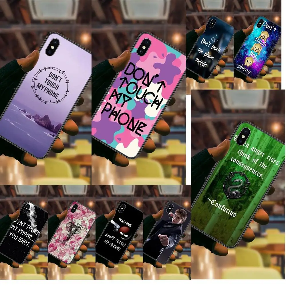 Не трогайте мой телефон для Huawei P50 P40 P9 P10 P20 P30 Mini Lite E Pro Plus 5G 2019 черный чехол