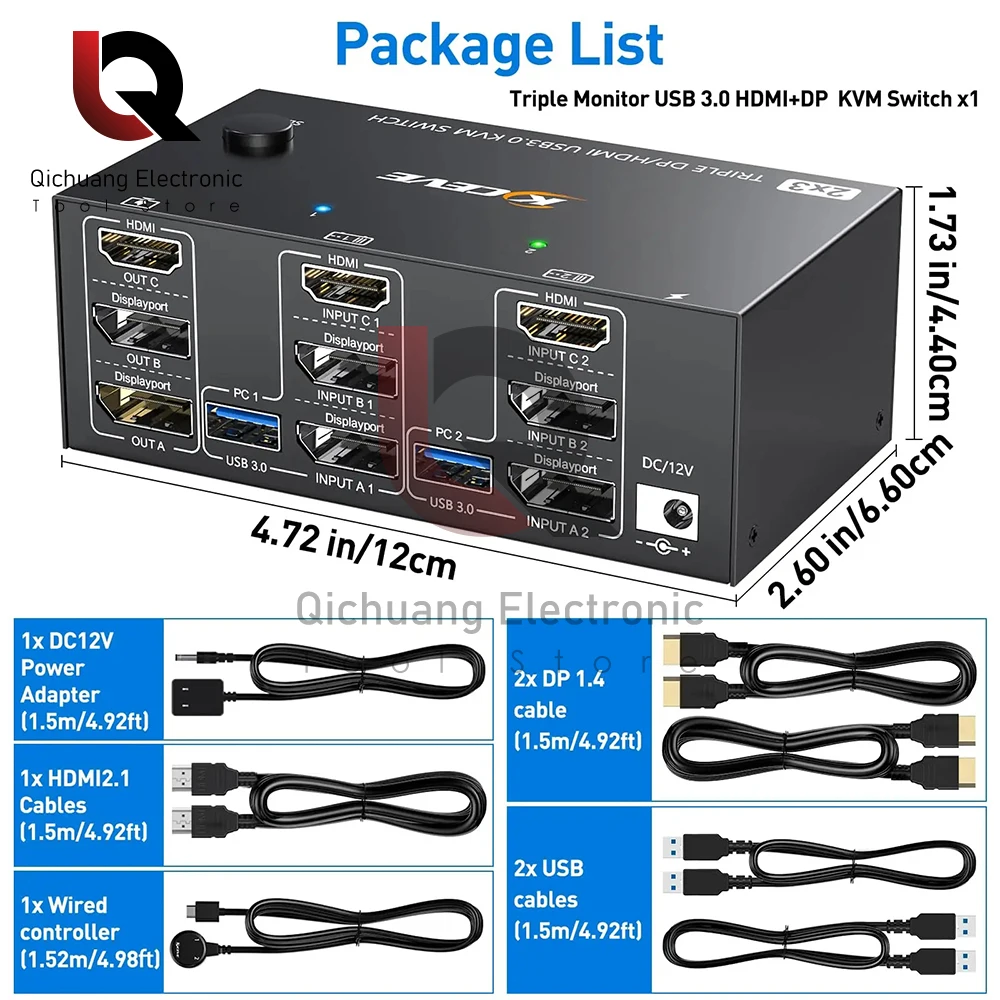 Ʈ  KVM ġ, 2 ÷ Ʈ HDMI USB KVM ġ 8K @ 60Hz,4K @ 144Hz 3  2 ǻ KVM 4 USB 3.0 Ʈ