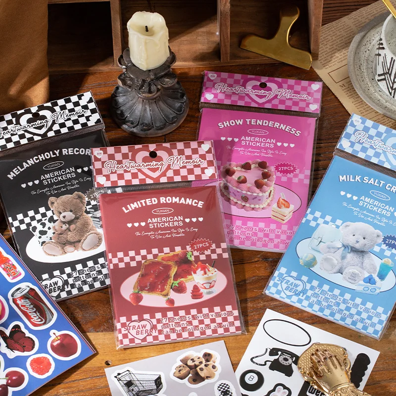 

4packs/LOT Memoirs of Heart Attack series retro creative decoration DIY art paper sticker
