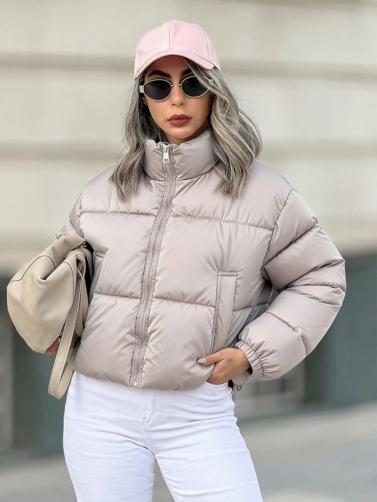 Women's Jacket New High Collar Cotton-Padded Jacket Thickening Warm Short Parkas Coat Winter Jackets for Women Casual Outerwear