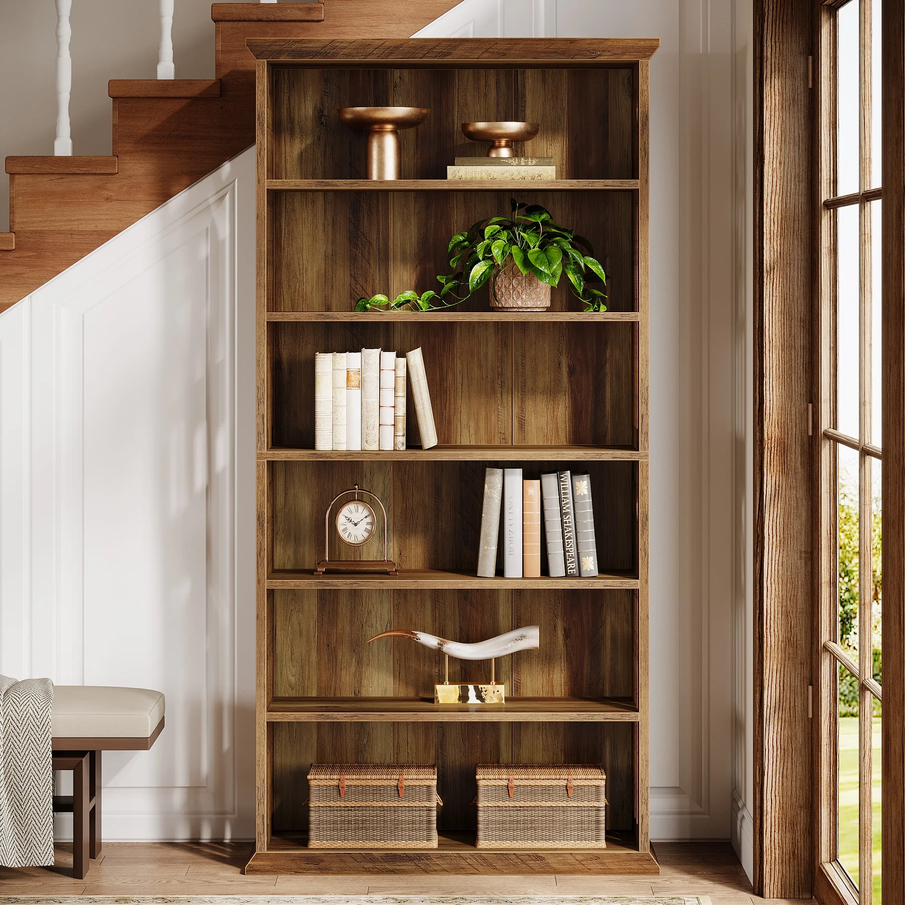 Tall Wood Bookshelf 2