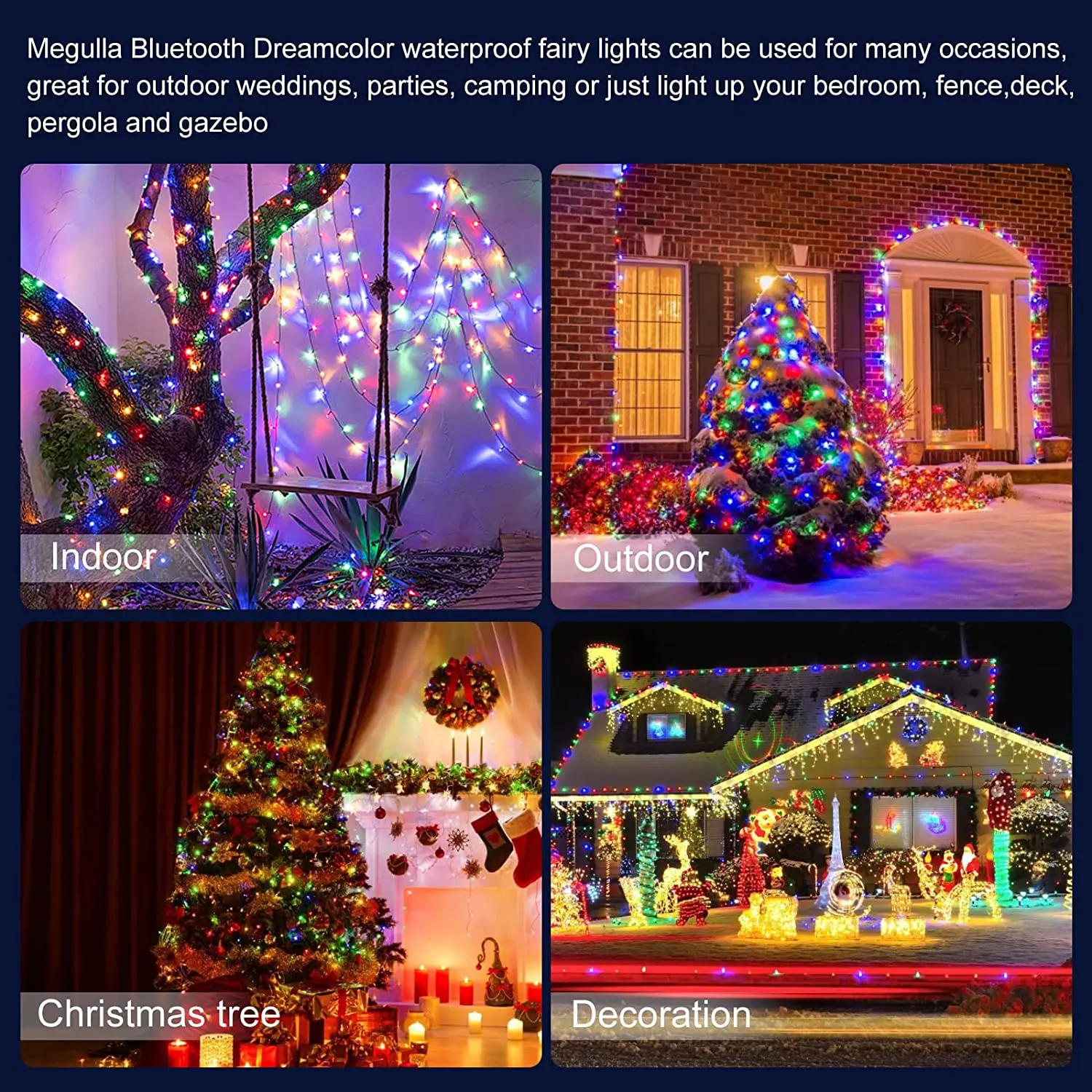 Bluetooth Color Changing LED Christmas Tree Lights With Remote