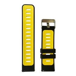 Premium Silicone Sports Strap - Durable and Comfortable Wristband for Smartwatches (Black Yellow)