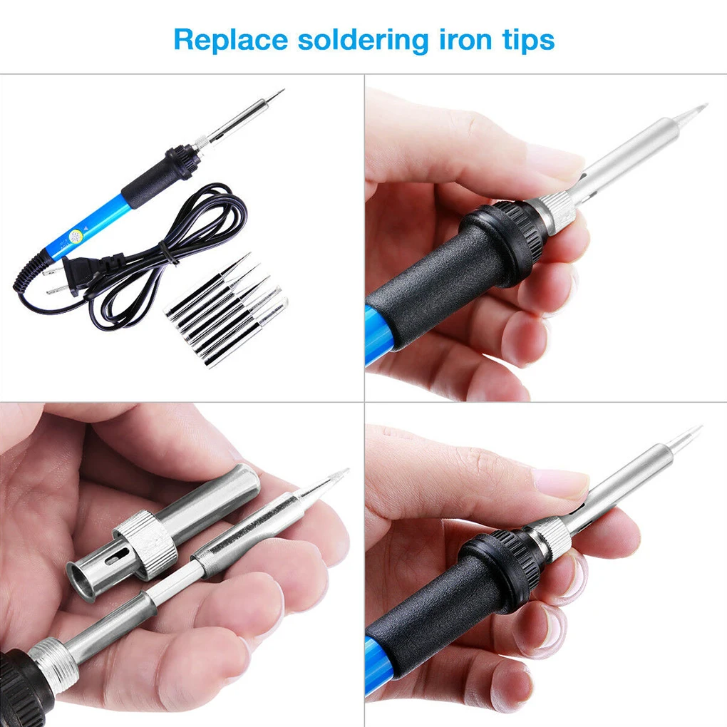 60/80W Adjustable Temperature Soldering Iron Internal Heating Type Household Electronic Welding Repair Tool best soldering station