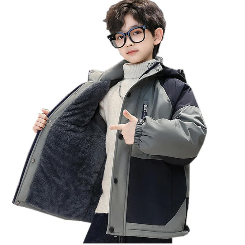 Children Winter Hood Outerwear Coats Clothes for Boy Warm Parka Jacket Korean Fashion Kids High Quality Teen Warm Thicken Outfit children jackets