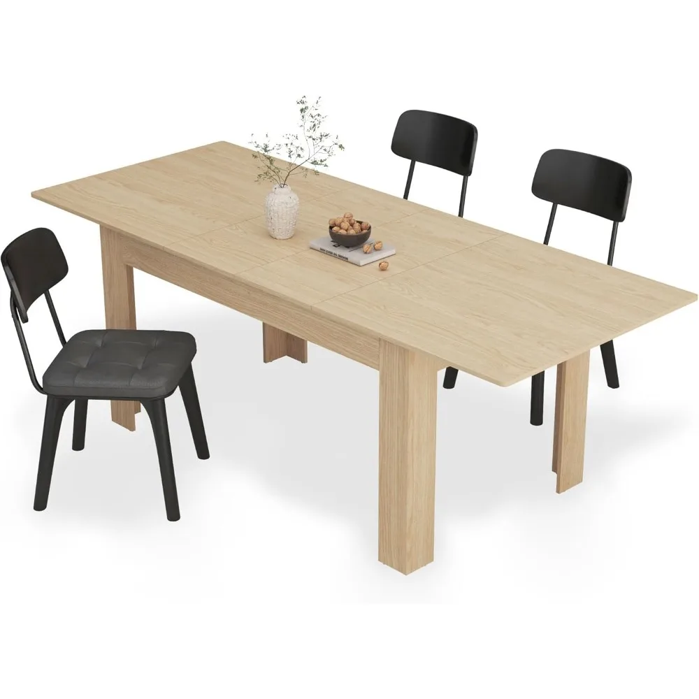 Extendable Dining Table for 6-10 Person, Wooden Dining Room Table, Modern Extendable Table for Gatherings, Meeting for Small Kit 3