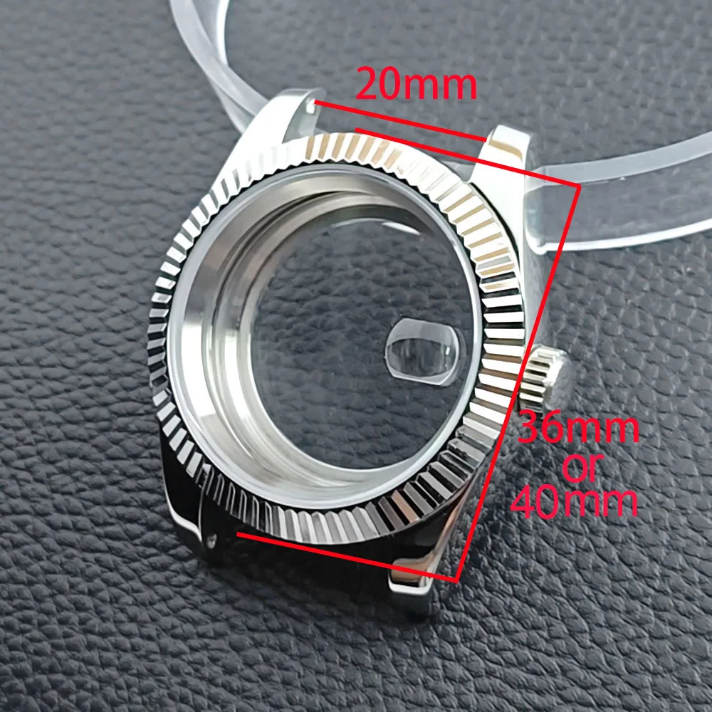 Sapphire Glass Transparent Back Watch Case in Gold, Black, Silver, Rose Gold