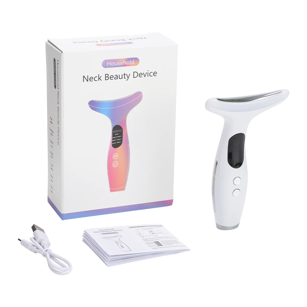 EMS Micro-current Neck Face Beauty Device LED IPL Skin Rejuvenation Cleaning Dou
