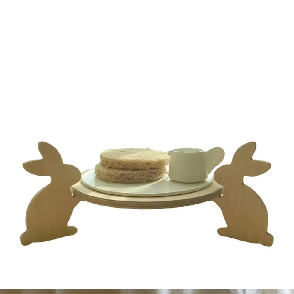 Espositore Per Torta In Legno Coniglio Scoiattolo Festa Di Compleanno Vassoio Per Alimenti Supporto Per Torta Per Torta Picnic Dessert