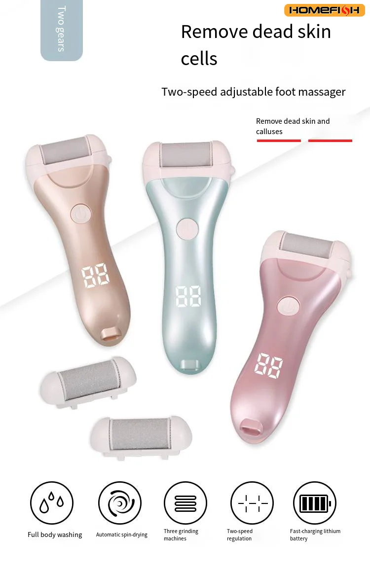 Electric Foot File Rechargeable Callus Remover With Power Display_voghion.com
