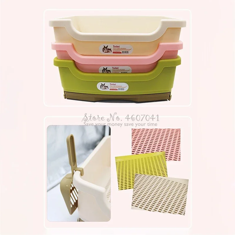 Large Cat toilet Waterproof Anti Splash Cat bedpan Built-in Small shovel Double layer Drawer Litter Box Tray Sand 37*27*15cm