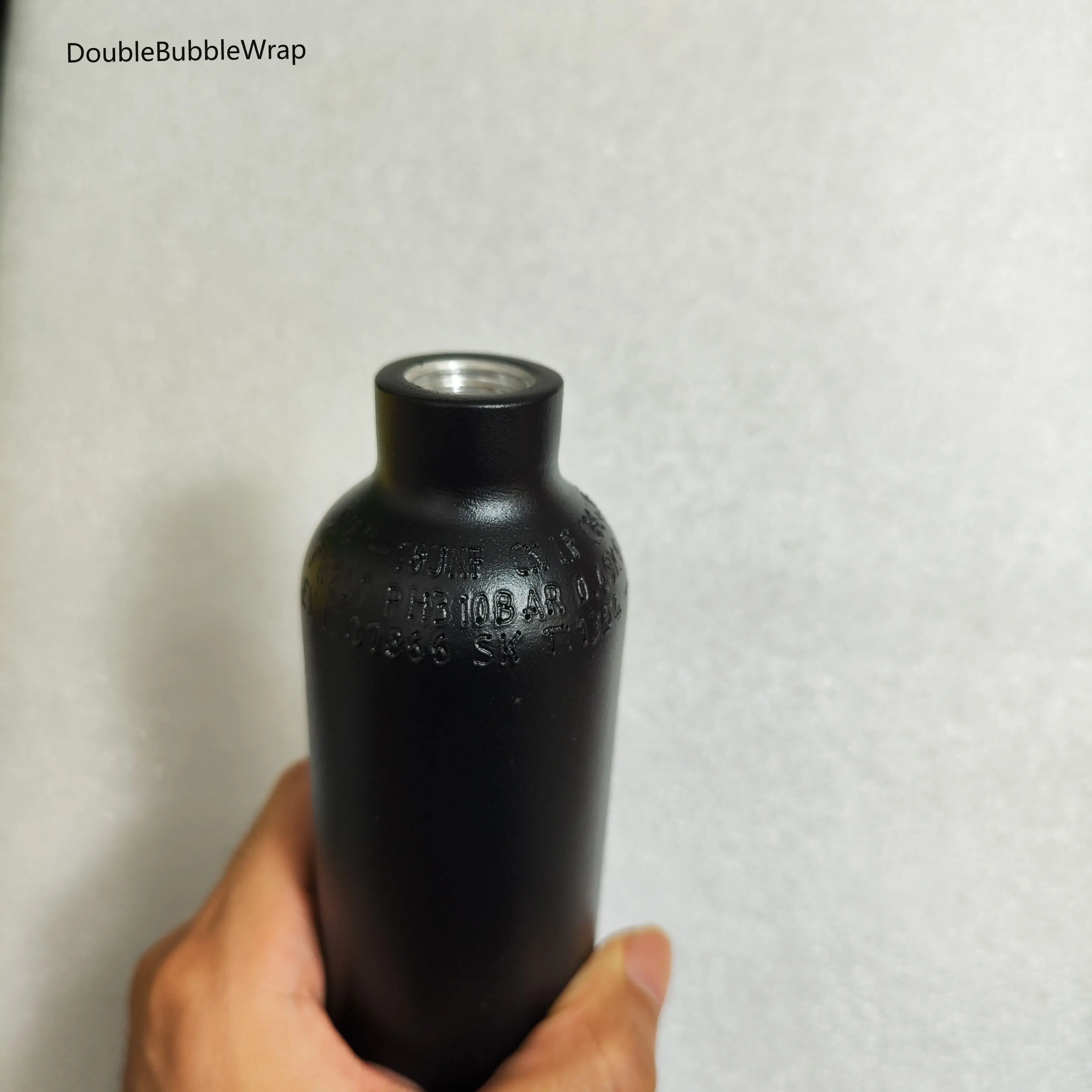 0.38L Matte Black Flat Aluminum Bottle 50mm OD  5/8"-18 UNF Inlet Thread Tank Bottle 20Mpa 4500psi Tank For Cylinder Diving 5